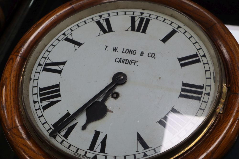 A T. W. Long & Co. Cardiff wall clock, 39cm